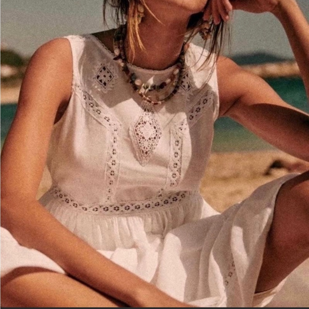 Sesane Zarri white lace dress, size 36/4